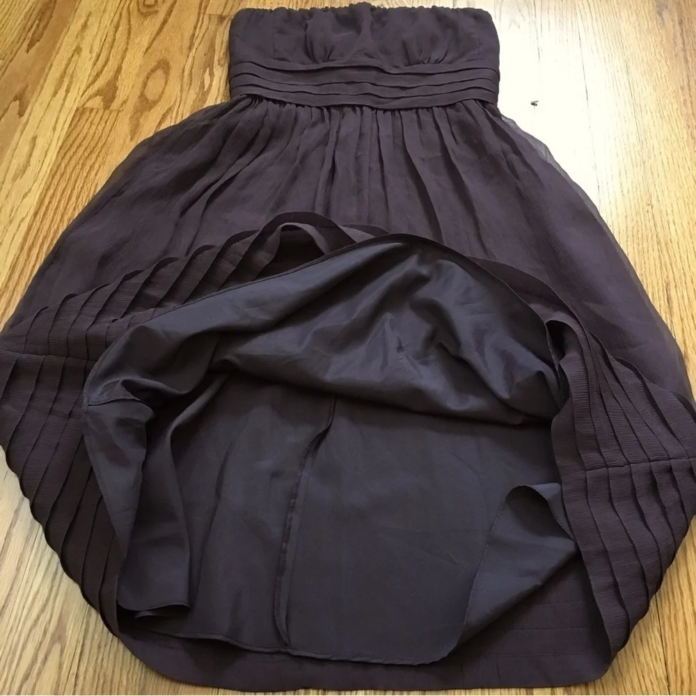 J. Crew juliet strapless chiffon 100% silk bridal prom mini dress